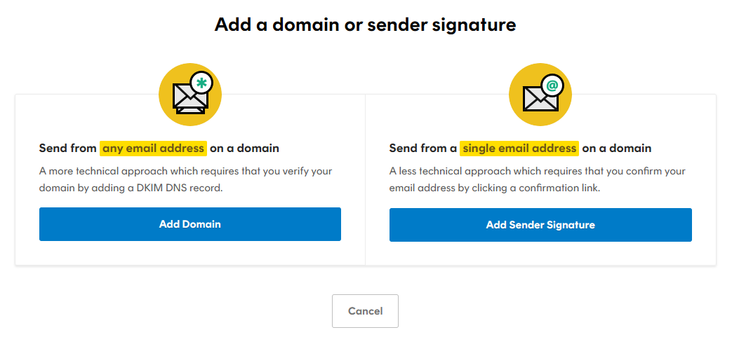 Add Domain or Signature