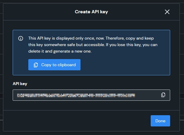 Create API key