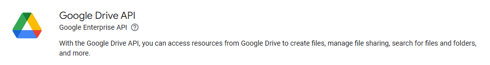 Google Drive API entry