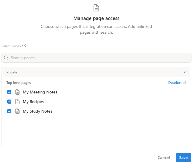 Manage page access