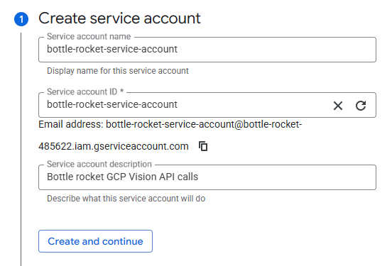 Service account step 1