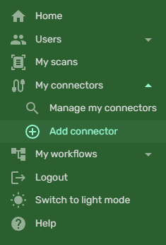 Add connector menu item